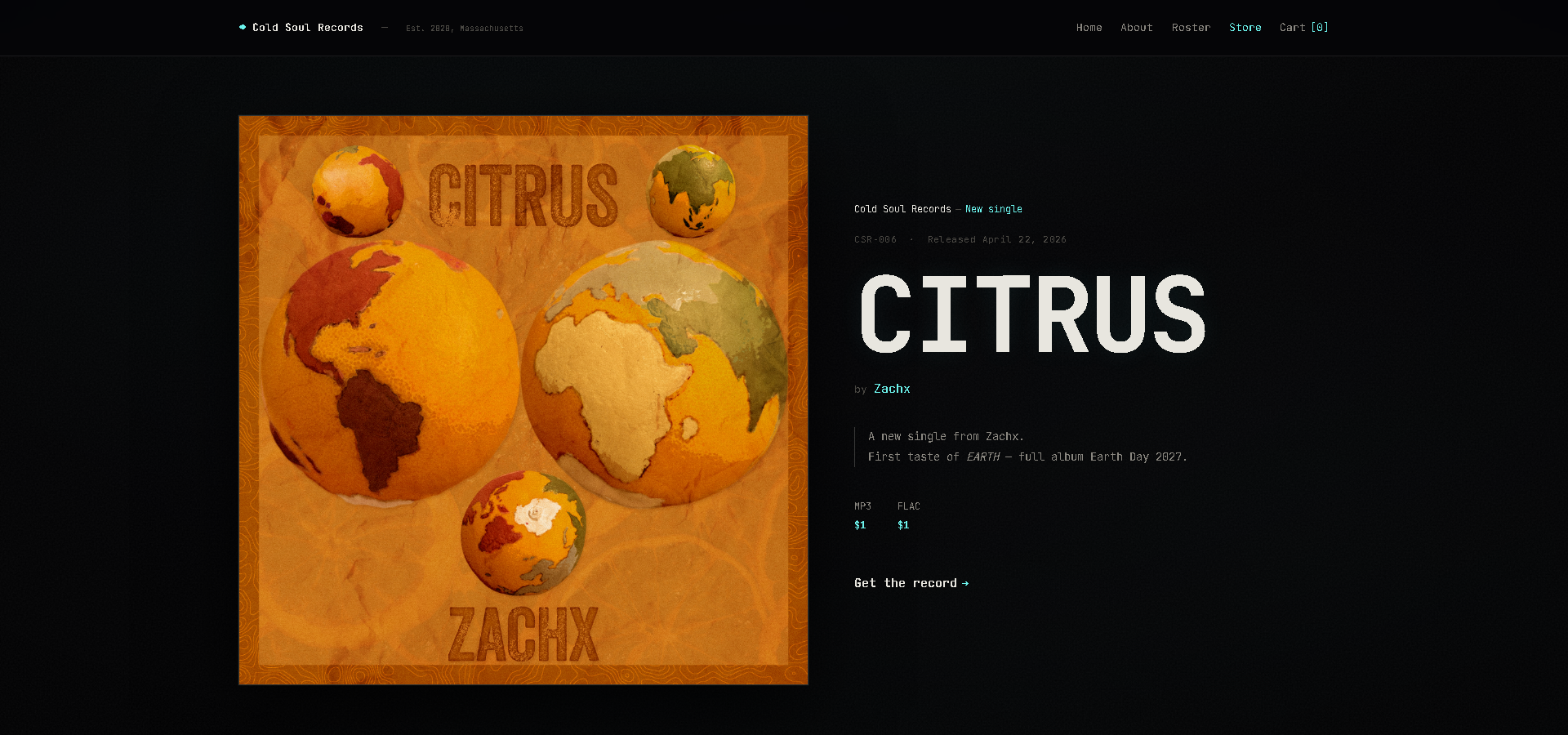 Cold Soul Records website preview